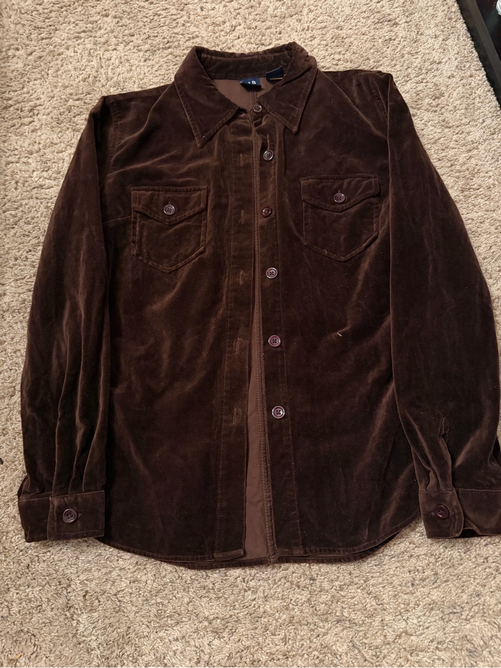 GAP Brown Corduroy Button-Up Shirt Jacket